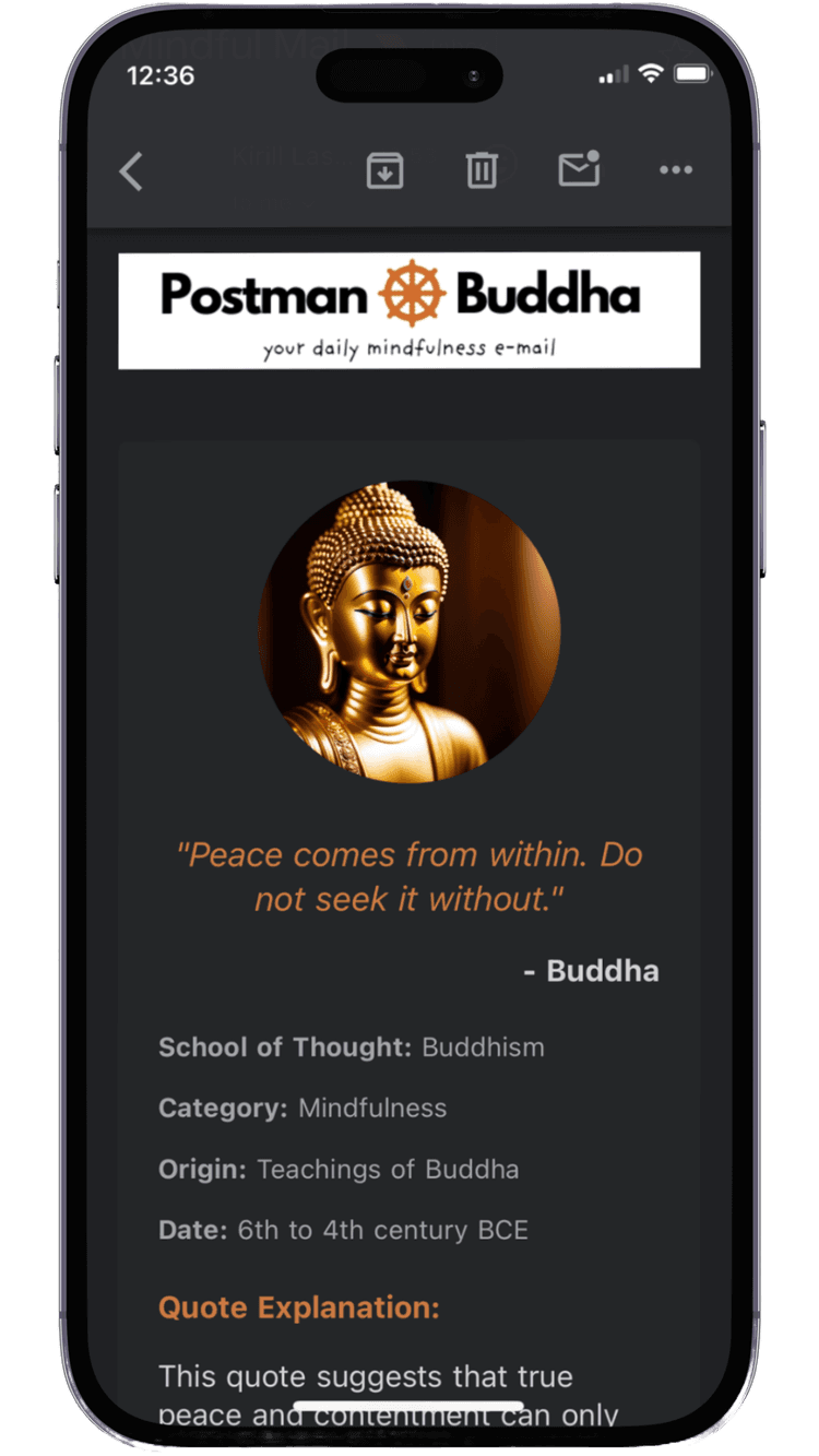 Daily mindfulness email preview on iPhone